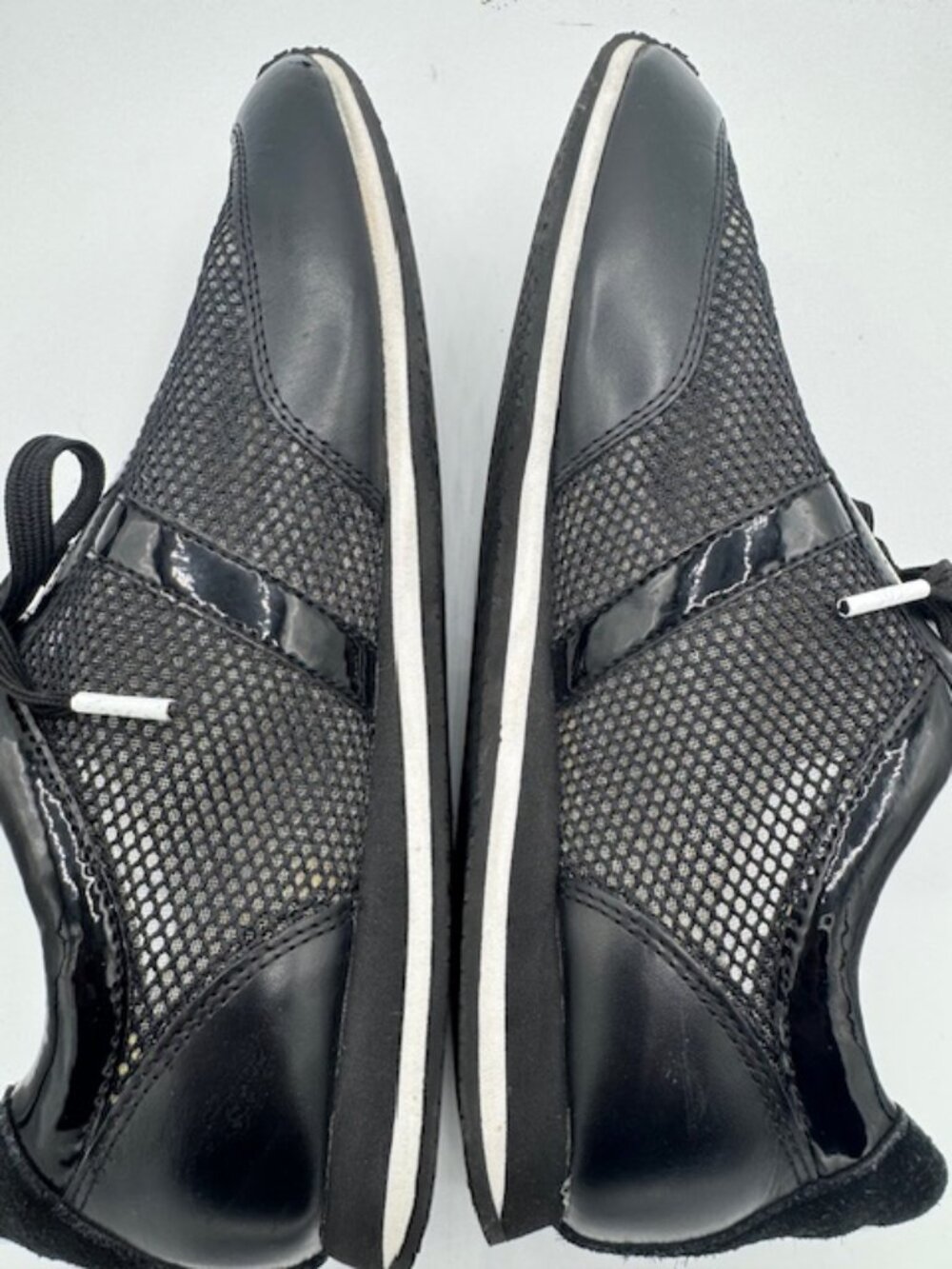 Michael Kors Black Leather and Mesh Sneakers Women's 10 - Picture 7 of 8